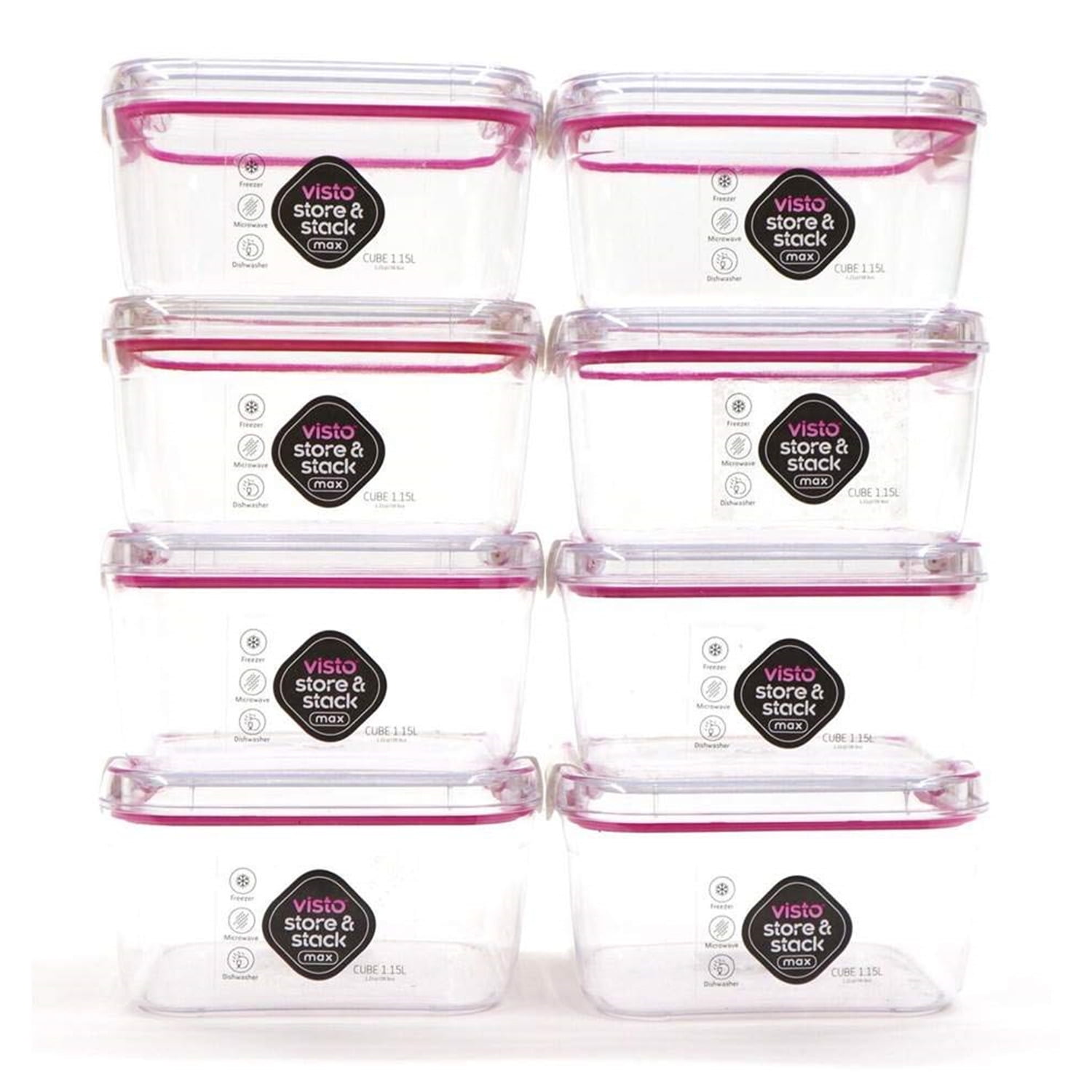Visto™ MAX Cube Food Storage Containers, 1.21 QT Set of 8
