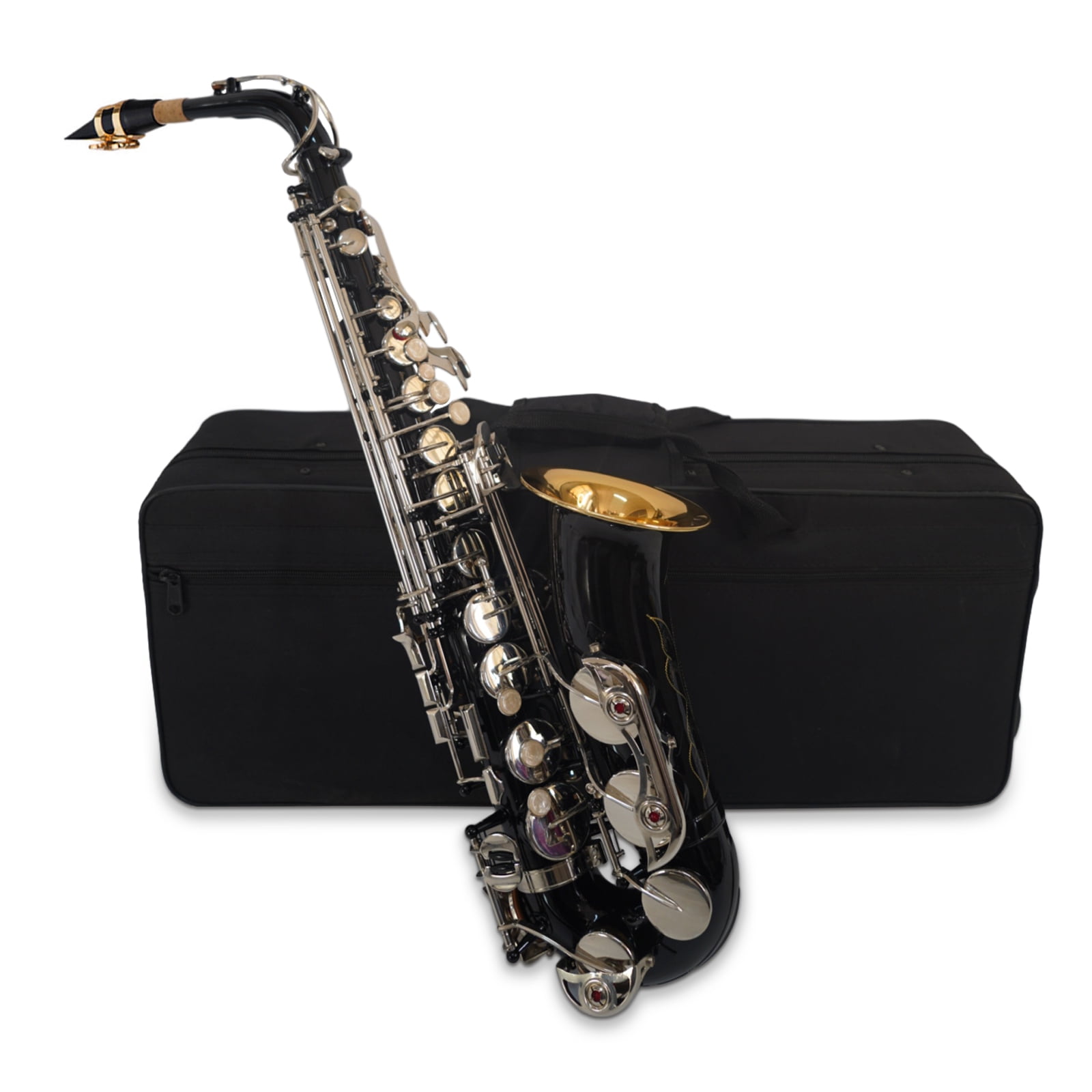 Vistreck Black Eb Alto Saxophone Sax Brass Body White Shell Keys