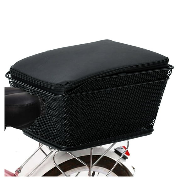Vistreck Rear Bike Basket Large Capacity Metal Wire Basket Waterproof Rainproof Cover