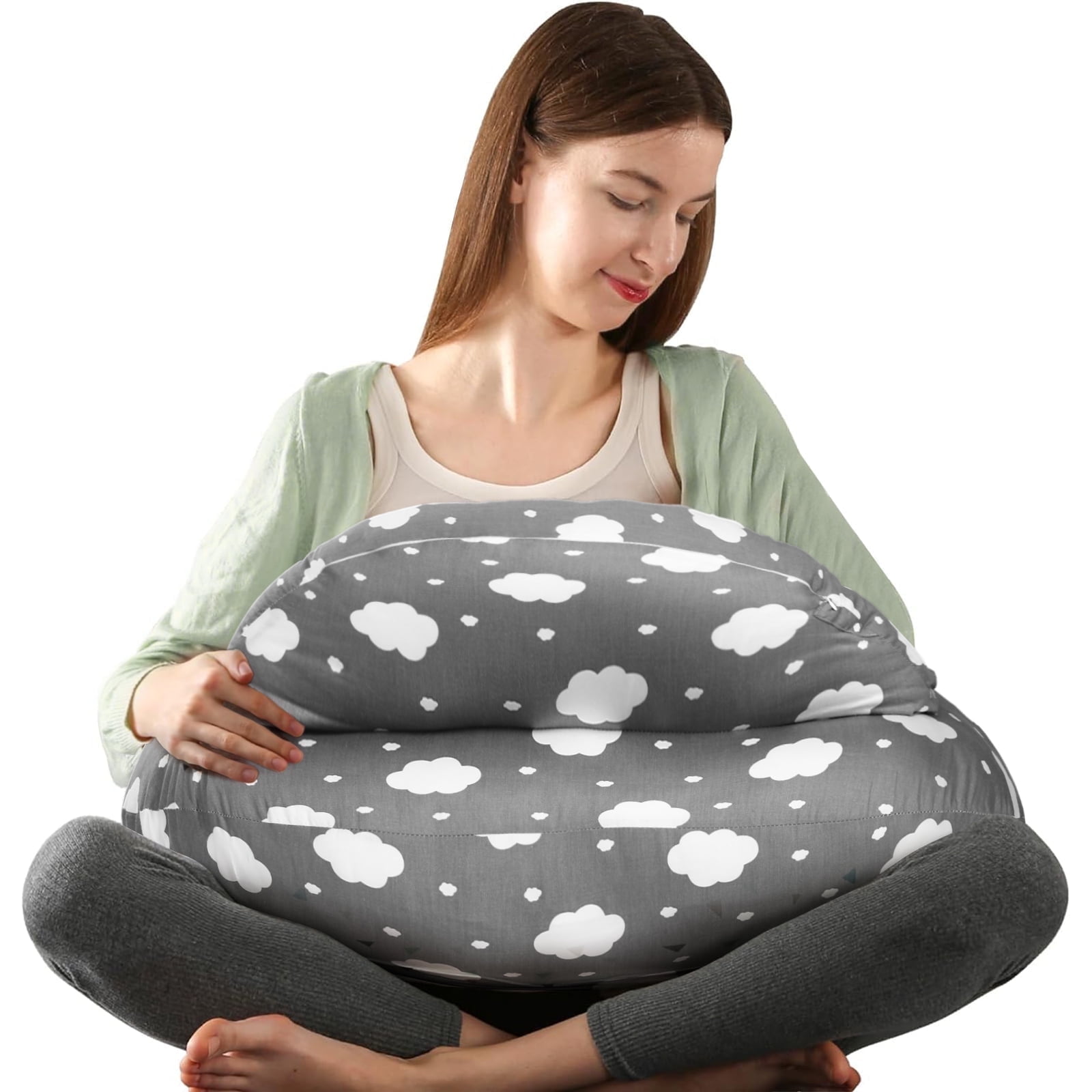 Visuachi Nursing Pillow for Breastfeeding,  Breastfeeding Pillows for Support, Adjustable Waist Strap,Removable Cotton Cover