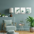 thumbnail image 1 of Visual Art Decor 3 pieces 12x16 inch Framed Canvas Wall Art Clearance Kit Teal Dandelion on Rustic Grey Print 3 Picture Picture Canvas Poster Home Artwork Painting Decoration for Living Room Bedroom, 1 of 11