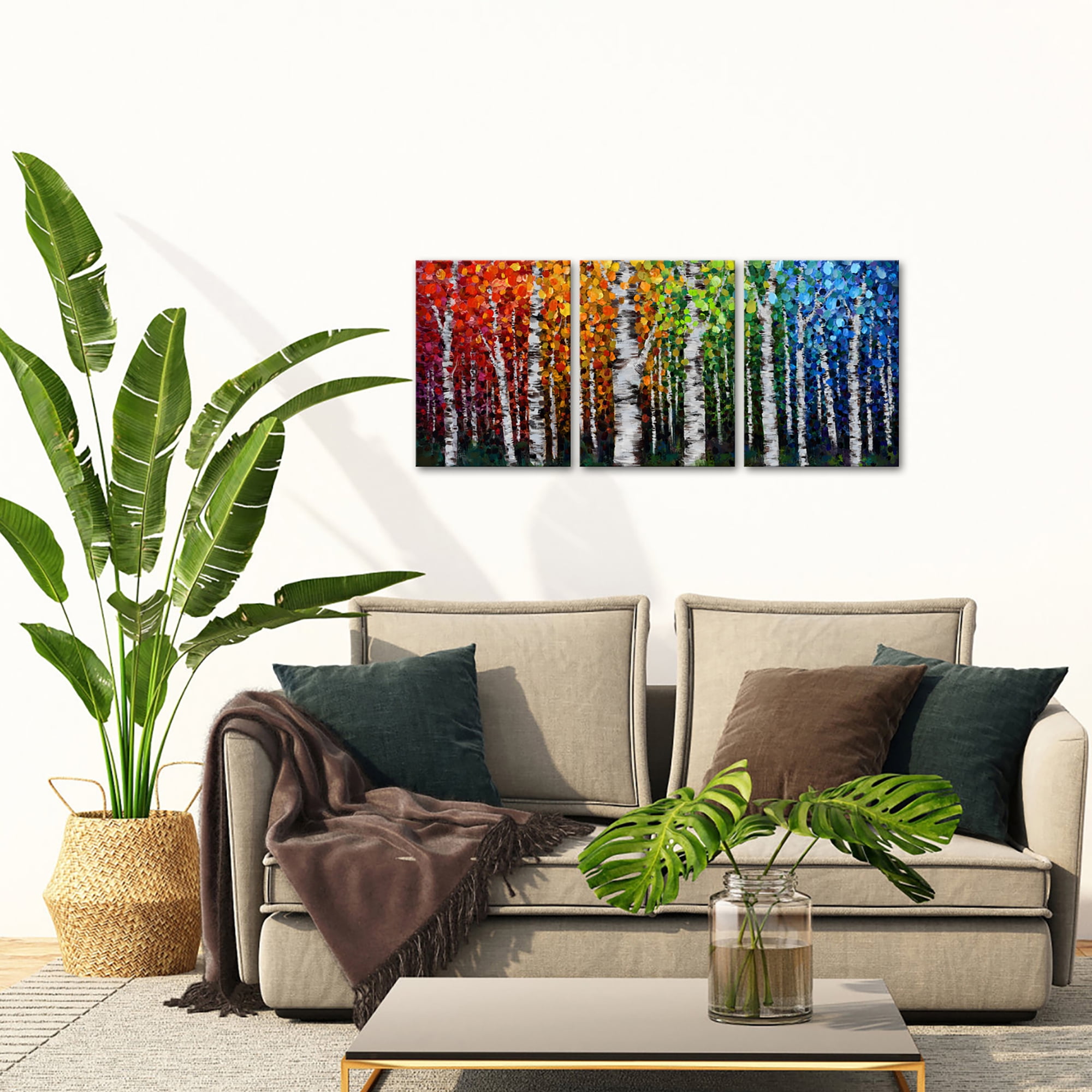 Visual Art Decor Abstract Framed Wall Art Clearance Colorful Tree of Life Painting Botanical