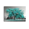 thumbnail image 1 of Visual Art Decor Black White Teal Tree Canvas Wall Art Prints Framed and Stretched Poster for Living Room Bedroom Ready to Hang, 1 of 5