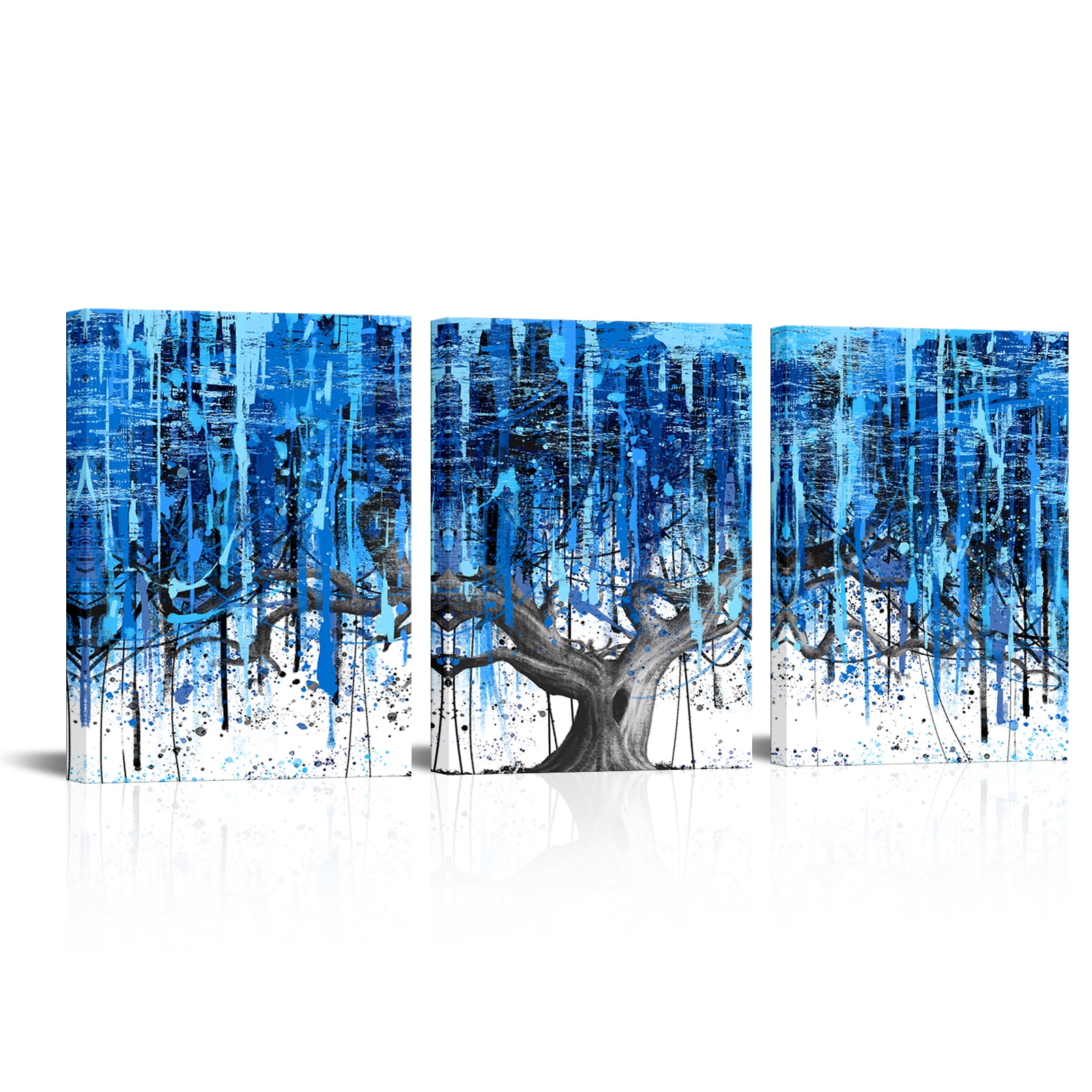Visual Art Decor Blue Tree Canvas Wall Art Mysterious Tree of Life