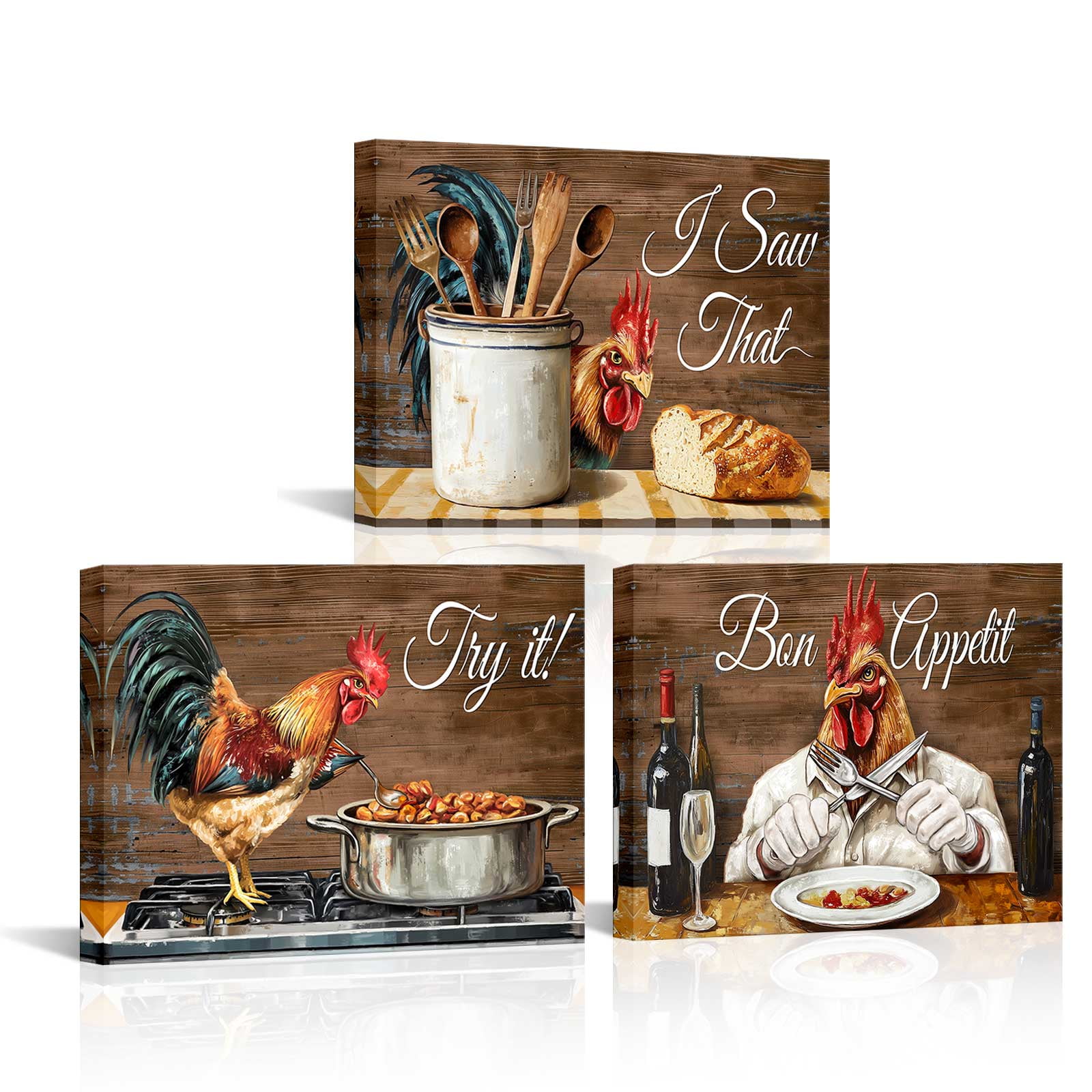 Fresh Look at Visual Art Decor Dining Room Wall Decor Rooster Painting Bon