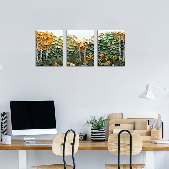 Visual Art Decor Modern Art Painting on Canvas 12"x 16" Framed Painting Canvas Art Prints Set of 3