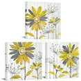 thumbnail image 1 of Visual Art Decor Yellow and Gray Daisy Flower Wood Framed Canvas Wall Art Clearance Pictures Poster Prints for Bathroom Bedroom Painting Girl Room Gallery Poster Artwork Ready to Hang 12"x12"x3 Pcs, 1 of 9