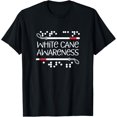thumbnail image 1 of Visual Braille White Cane Awareness Blind Low Vision TVI T-ShirtMen's and women's gift, black and white T-shirt, size: Extra large S-4XL, 1 of 4