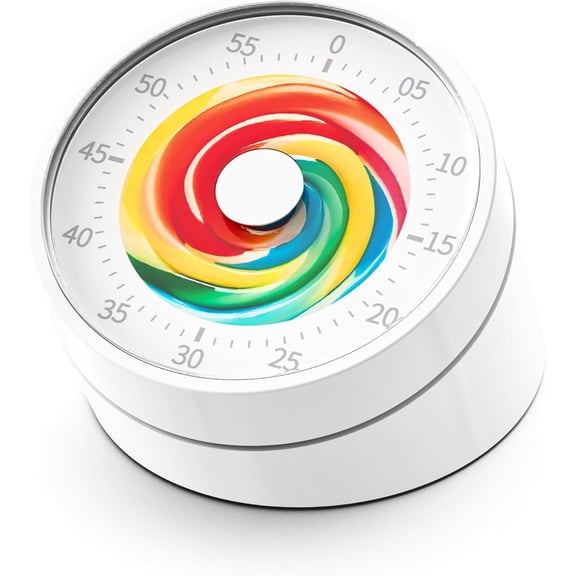 Visual Classroom Timer for Kids - Desk 60 Minutes Countdown Timers Teachers and Students, Non-Ticking Homeschool Study Supply Time Cognition Tool Toddler, Easy Rotating Reading