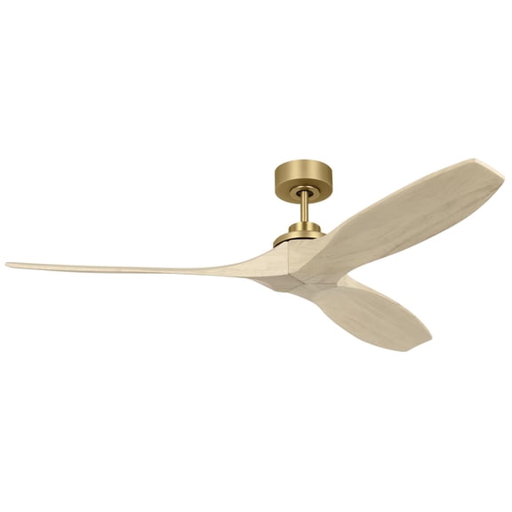 Visual Comfort and Co. 60" Visual Comfort Collins Oak and Brass Damp Rated Smart Fan