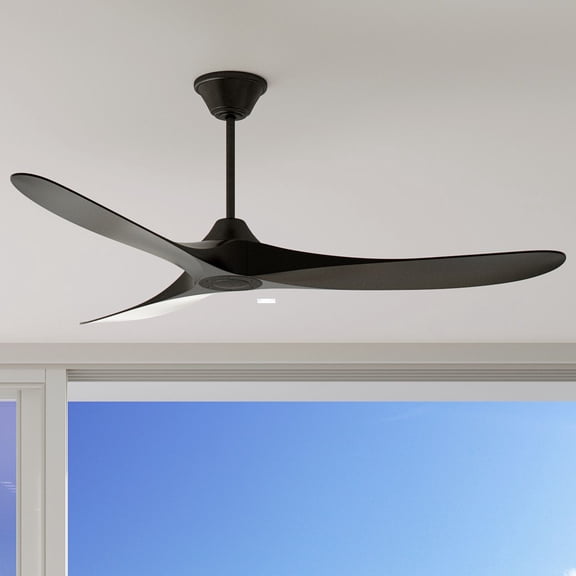 Visual Comfort and Co. 60" Visual Comfort Maverick Coastal Black Wet Rated Fan with Remote