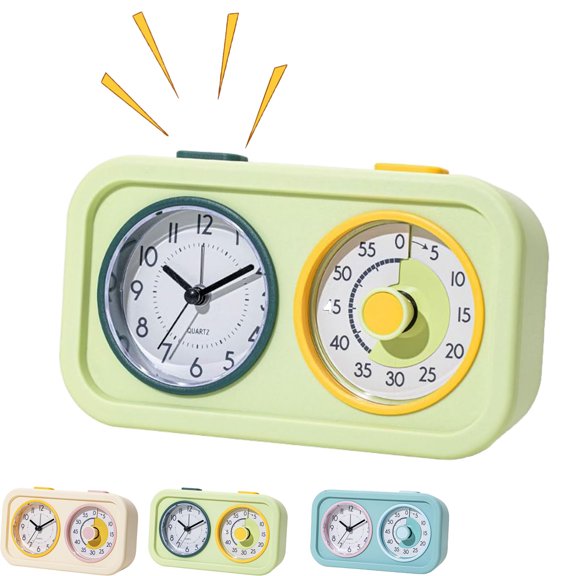 Visual Countdown Timer, Silent Clock with Nights Light, ABS Material, Size 17.2x9.8x4cm, for Study, Homework, Classroom, Daily Routines