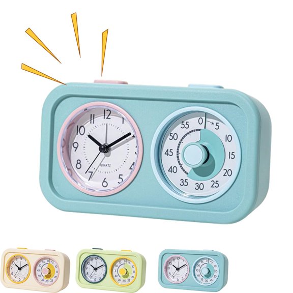 Visual Countdown Timer, Silent Clock with Nights Light, ABS Material, Size 17.2x9.8x4cm, for Study, Homework, Classroom, Daily Routines