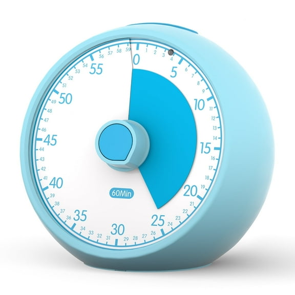 Visual Countdown Timer for Kids – 60-Minute Easy Twist-Set, Silent Operation – Homeschool, Classroom & Kitchen Essential
