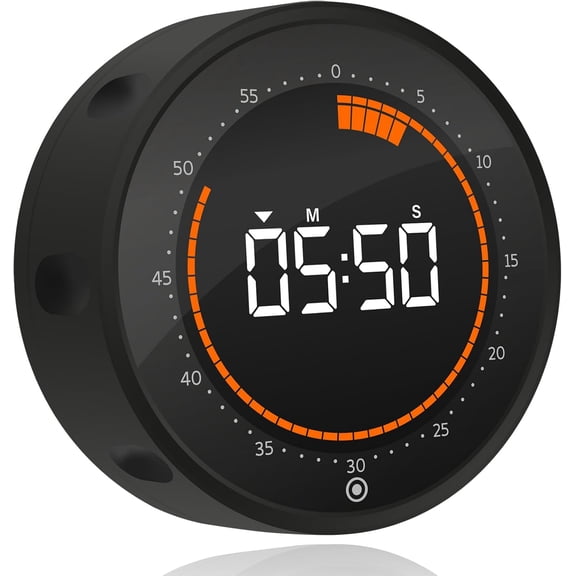 Visual Digital Timer - 60 Min Countdown & Count Up, Large LED Screen with Red Visual Disc, Magnetic Silent Timer for Kids, Seniors, Classroom, Kitchen Cooking, ADHD & Autism Productivity Tool