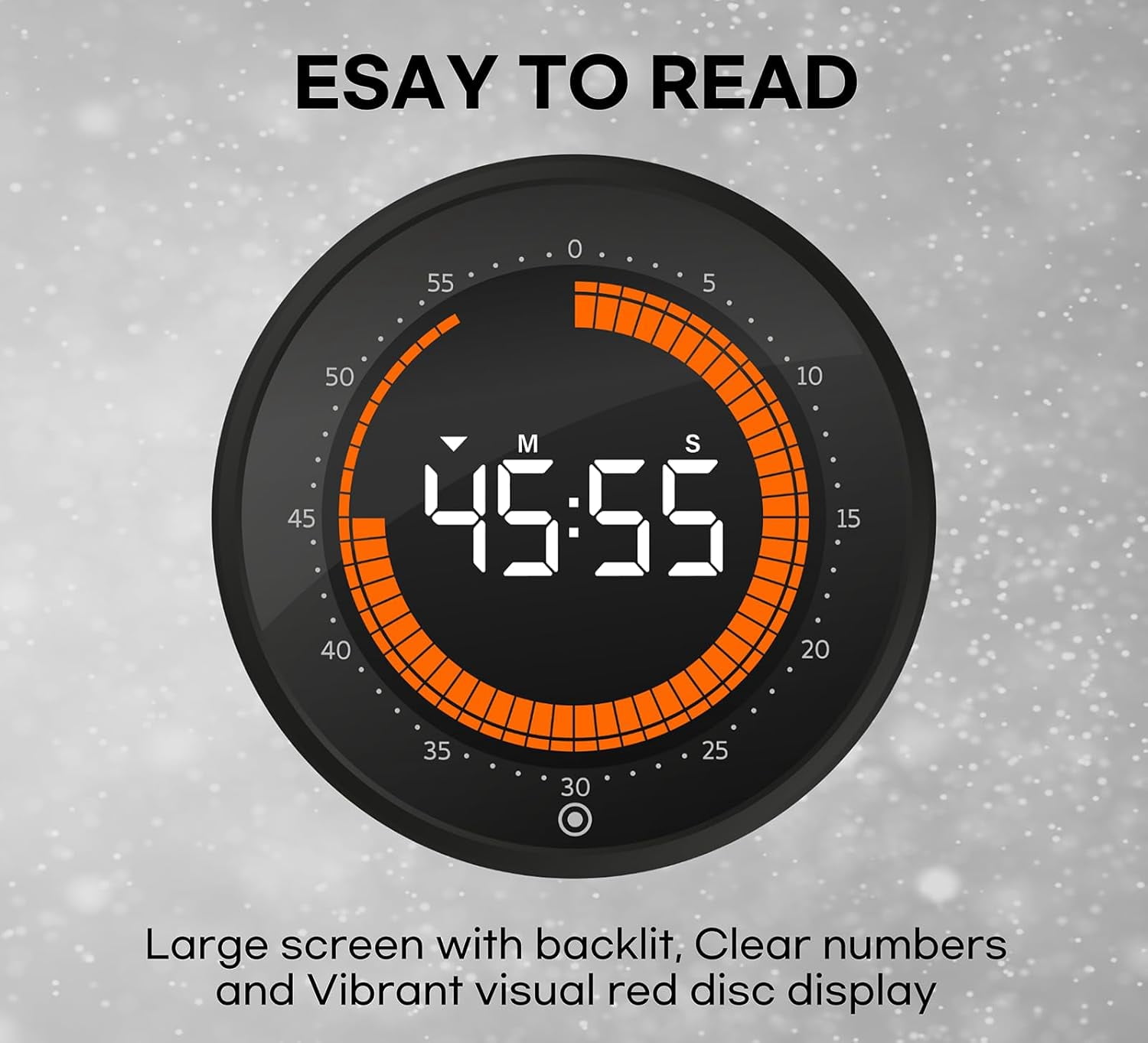 Visual Digital Timer - 60 Min Countdown & Count Up, Large LED Screen ...