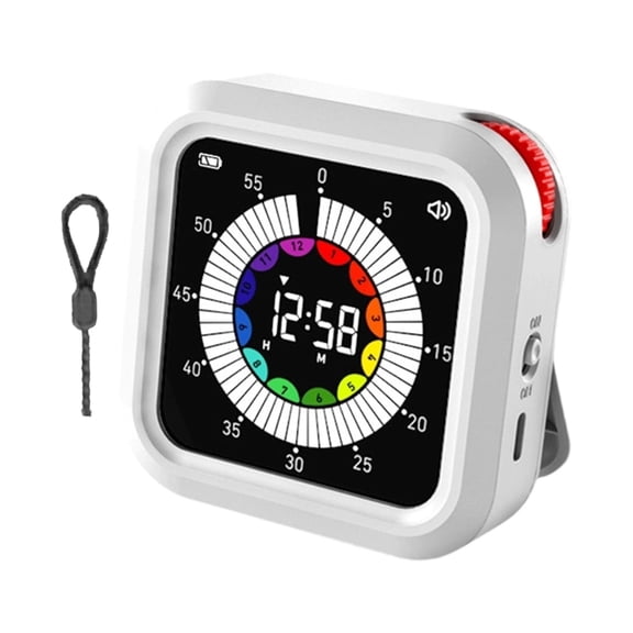 Visual Digital Timer With Lanyard Rechargeable LCD Display Countdowns/Up 12H 59M For Students Home Office And Fitness