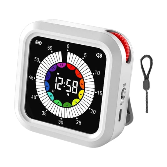 Visual Digital Timer With Lanyard Rechargeable LCD Display Countdowns/Up 12H 59M For Students Home Offices And Fitness