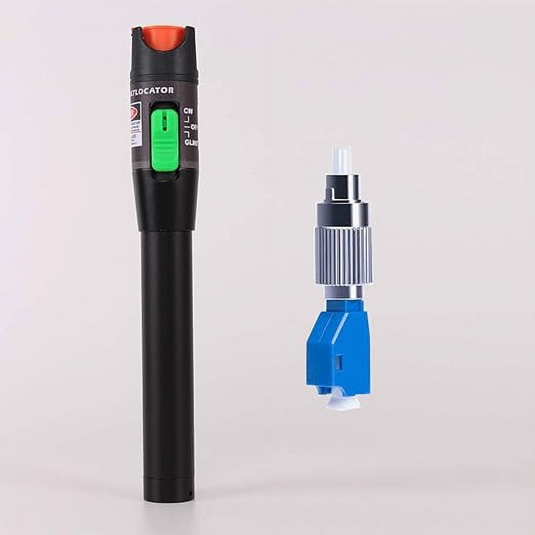 Visual Fault Locator 30mW 30KM,VFL Tester Kit Includes Single Mode 9/125um FC Male to LC Female Adapter,Red Light Pen for Fiber Optic Network Cable Testing