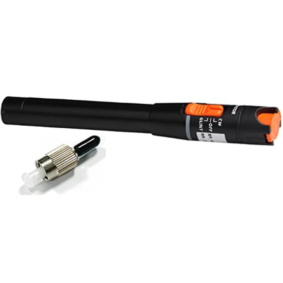 Visual Fault Locator (VFL) 10mW 10km, Fiber Optic Network Cable Tester Detector Meter Red Light Pen for FC, SC, ST, LC, Includes a 1.25mm Adapter