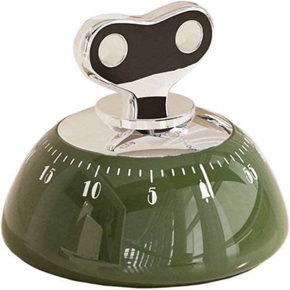 Visual Kitchen Timer for Cooking,Chef Cooking Timers Clock with Loud Alarm,Timers Classroom, Home and Study,Mechanical Desk Timer,No Batteries RequiredMagnetic Back (Green)