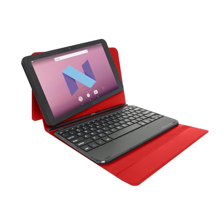 Visual Land 10.1" IPS Quad Core [2-In-1] Tablet 16GB Includes Designer Docking Keyboard Case with Android 7.0 Nougat