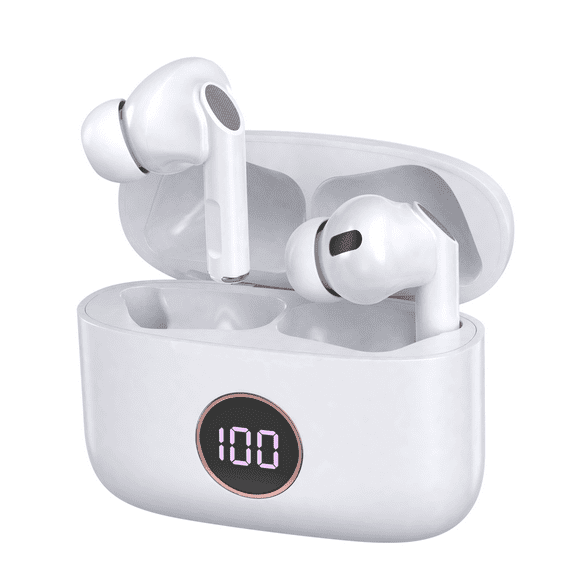 Visual Land SOUNDWAVE A1 Active Noise Cancelling True Wireless Bluetooth v5.3 In-Ear Headphones - White