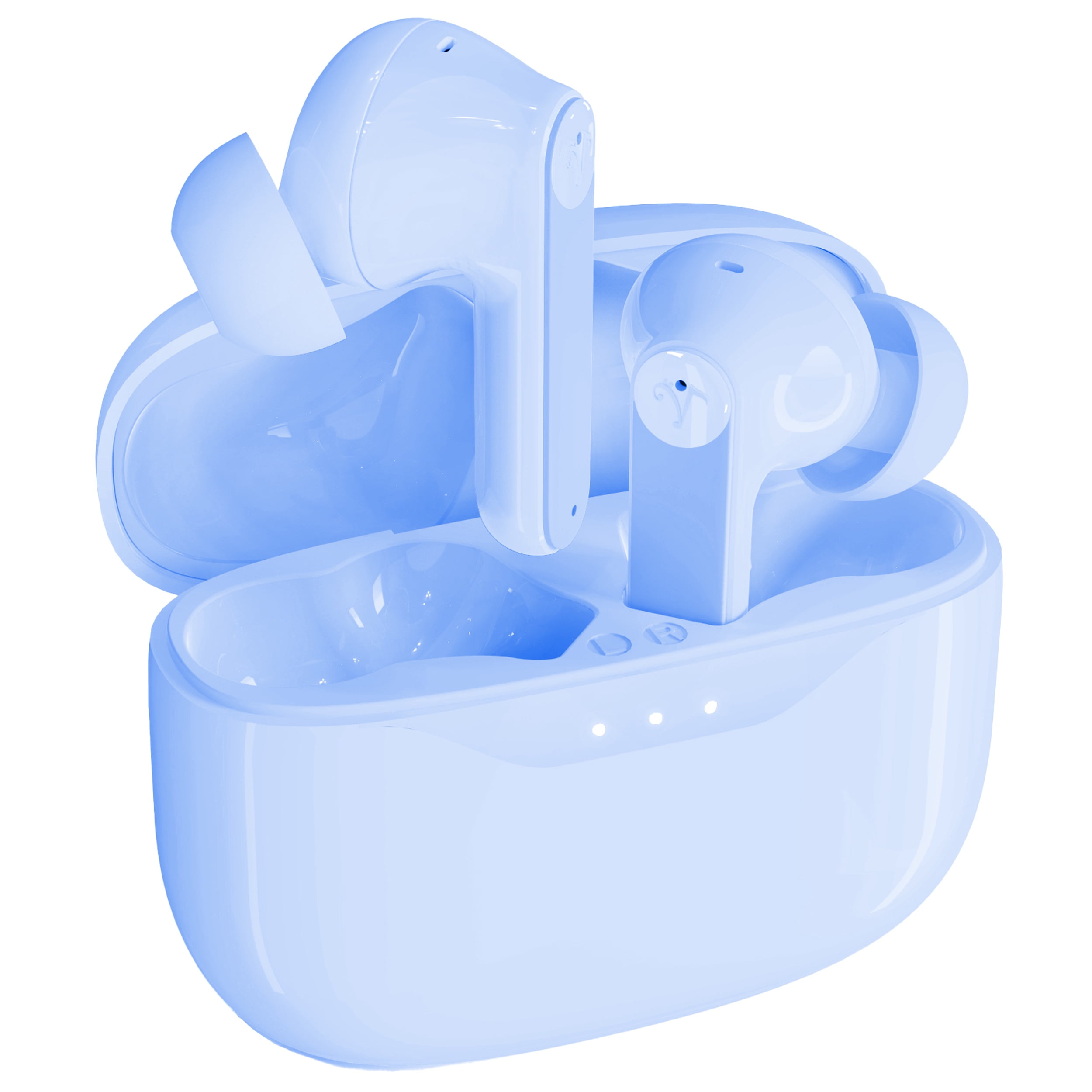 Visual Land SOUNDWAVE A1 Plus Active Noise Cancelling Earbuds, 6 Mics, 48H Total Playtime, 15 Mins = 6 Hours Playtime - Blue
