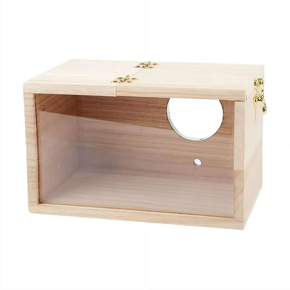 Visual Parakeet Nesting Box, Wood Pet Bird House Bird Breeding Box for Lovebirds Cockatiel Budgie Conure Parrot