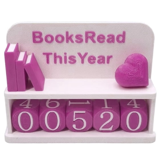 Visual Reading Goal Tracker, Wuztai Durable ABS Book Counter Manual Numbered Cube Display, Bookshelf Decoration for Teachers Reading Groups with Stylish Finish Options
