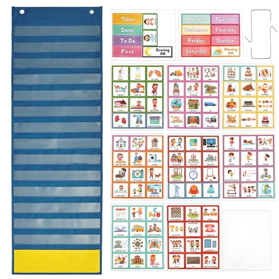 Visual Schedule for Kids Magnetic Weekly Planner Board Toddlers Bedtime Routine Chart with 137 Cards for Home School Planner