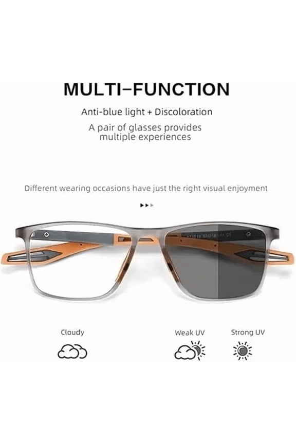 Visual Synchronization Glasses, Auto Focus Eyeglasses, Smart Glasses with Blue Light Blocking Protection (White, 100-Degree)