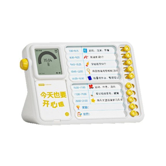 Visual Time Management Timer With Electronic Screen, Task Reminder Sliders and Side Knob, Desktop Study Board for Homewo