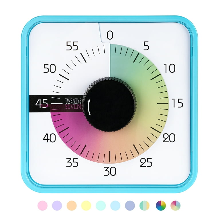 Visual Timer 7.5 inch; 60 Minute 1 Hour Countdown Timer for Kids –  Classroom Teaching Tool Home Office Meeting, Mechanical Countdown Clock for  Exam Time Management Magnetic, Colorful and Sky Blue 