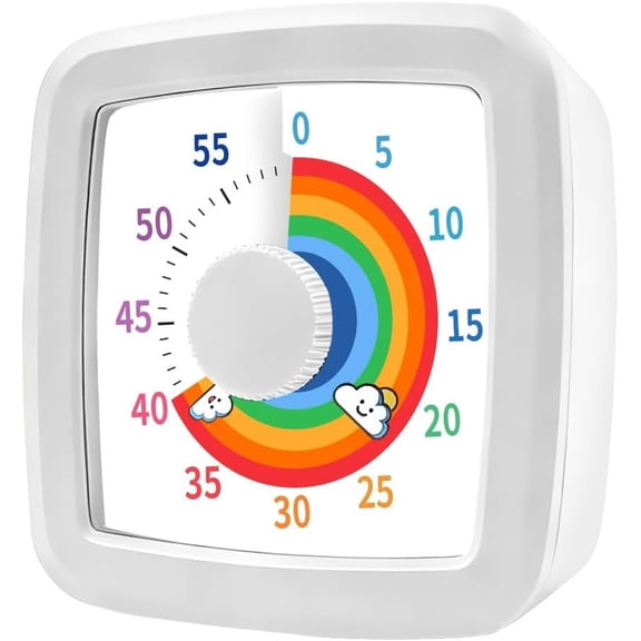 Visual Timer /Adults 60 Minutes Rainbow Countdown Timer Time Management Tool Desk with Large Screen Time Management Tool for Kitchen School Office
