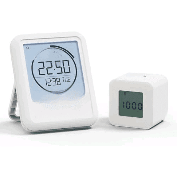 Visual Timer Clock  Multi Cube Timer (White) - Waterproof Digital Shower Clock, Large Backlit Display, Countdown Timer, Rotating Timer for Cooking Kitchen & Bathroom, Work Desk Timer