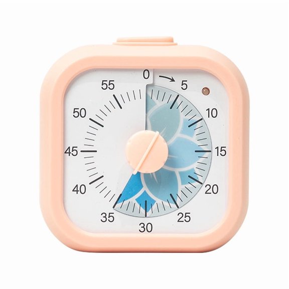 Visual Timer Cute Rainbow - 60 Minute Countdown Timer Time Management for Adults, Timer for Cooking Classroom Meeting，Pink， Square