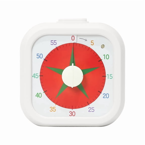 Visual Timer Cute Rainbow - 60 Minute Countdown Timer Time Management for Adults, Timer for Cooking Classroom Meeting,White, Square, Tomato Pattern