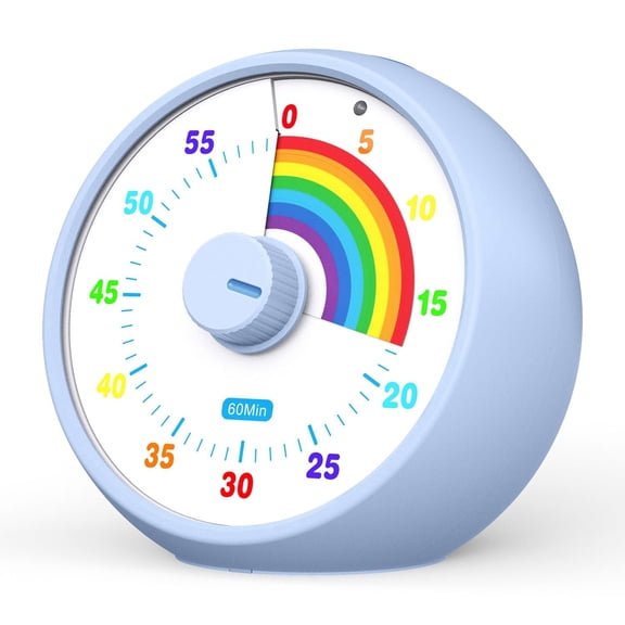 Visual Timer for Kids, 60-Minute Countdown for Classroom Office Kitchen, Desk Timer Kids Time Management Tools with Silent Operation, Pomodoro Timer Rainbow Pattern