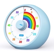 Visual Timer for Kids, 60-Minute Countdown for Classroom Office Kitchen, Desk Timer Kids Time Management Tools with Silent Operation, Pomodoro Timer Rainbow Pattern Purple