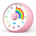 thumbnail image 1 of Visual Timer for Kids, 60-Minute Countdown Timer for Classroom Office Kitchen, Desk Timer Kids Time Management Tools with Silent Operation, Pomodoro Time Rainbow Pattern(Pink), 1 of 13