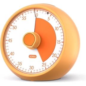 Visual Timer for Kids 60-Minute Countdown Timer with Optional Alarm, Focus Tool for ADHD & Autism, Time Management for Homework, Chores, Office, Kitchen, Teaching & Study Routines (Orange)