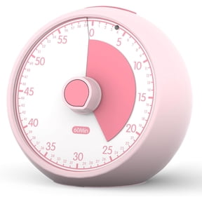 Visual Timer for Kids 60-Minute Countdown Timer with Optional Alarm, Focus Tool for ADHD & Autism, Time Manament for Homework, Chores, Office, Kitchen, Teaching & Study Routines (Pink)