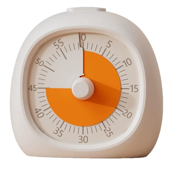 Visual Timer for Kids 60-Minute - Countdown Timer with Optional Alarm, , Time Management for Homework, Chores, Office, Kitchen, Teaching & Study Routines (white)