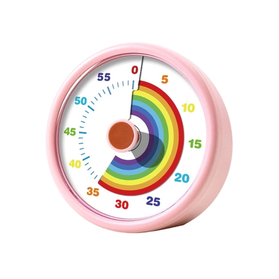 Visual Timer For Kids - 60 Minute Pomodoro Timer With Rainbow Disk, Silent Countdown Clock With Easy Knob Operation - For Classroom Kitchen Office Workout Library, Kids Seniors