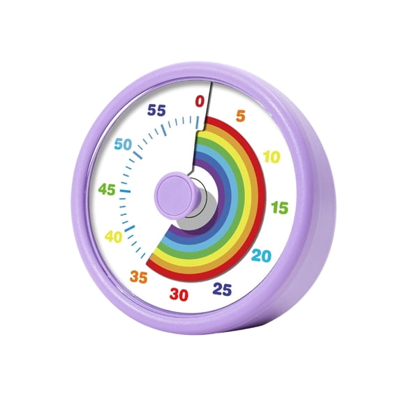 Visual Timer For Kids - 60 Minute Pomodoro Timer With Rainbow Disk, Silent Visual Countdown, Easy Twist Knob & Two Alarm Modes - For Classroom, Kitchen, Office, Workouts, Autism