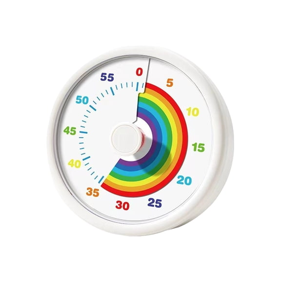 Visual Timer For Kids, 60 Minute Pomodoro Timer With Rainbow Disk For Visual Countdown, Easy-To-Use Silent/Alarm Modes, For Classroom Kitchen Office Workout Daily Routines