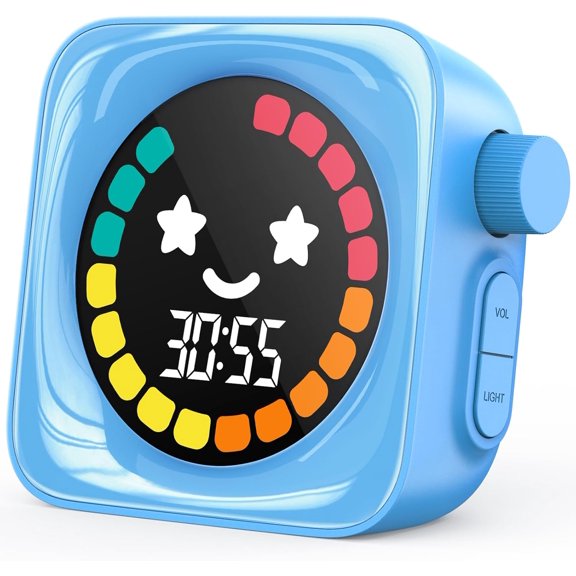 Visual Timer for Kids, 99 Minute Digital Cute Kids Visual Timer Classroom Timer for Homeschool Supplies Study Teaching Time Management Tool Countdown Productivity Timer, Blue, Colorful Display