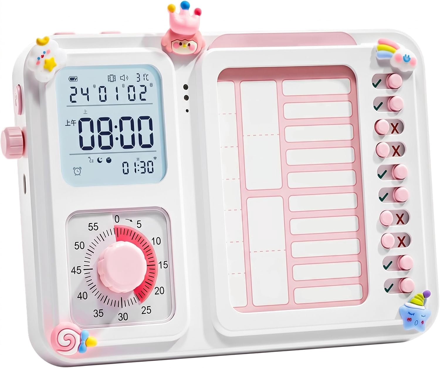 Visual Timer for Kids & Adults, 3-in-1 Task Timer with Chore Chart ...