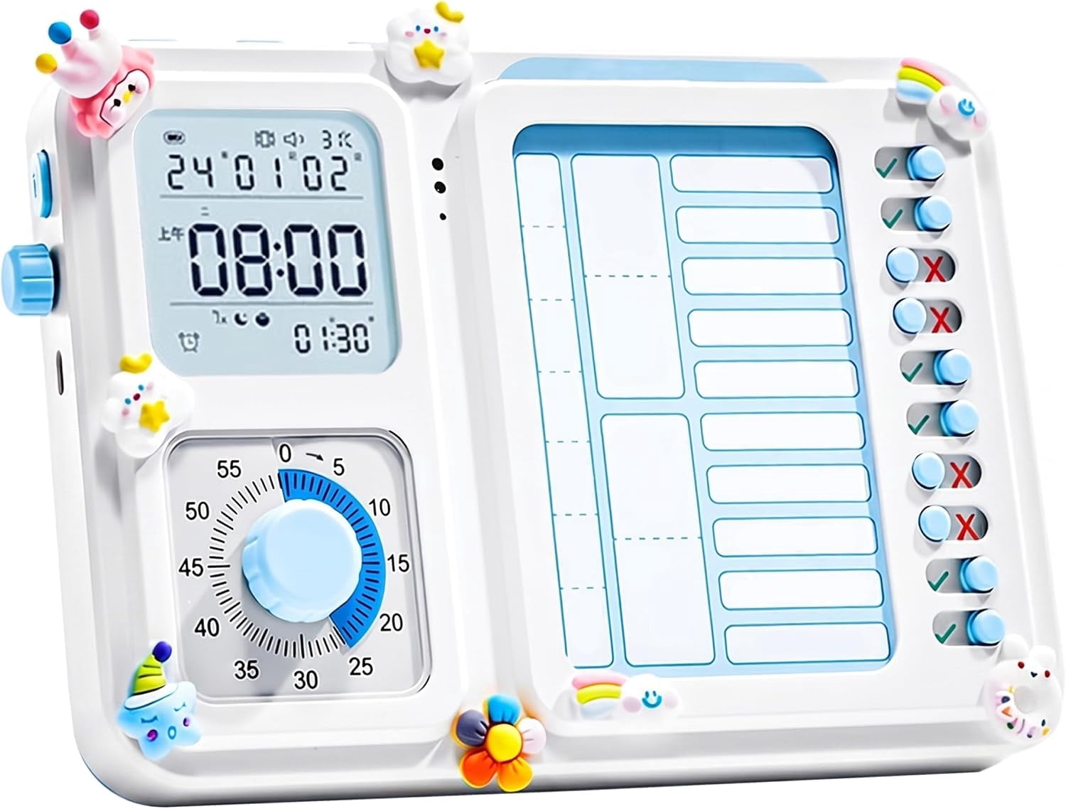 Visual Timer for Kids & Adults, 3-in-1 Task Timer with Chore Chart ...